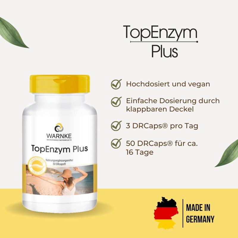 Enzyme complex - bromelain, trypsin, chymotrypsin and rutoside - Topenzym Plus - 50 capsules | Warnke vital substances - NewNest Australia
