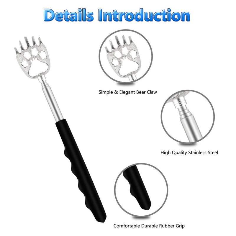 6 Pack Telescoping Back Scratcher - Bear Claw Back Scratchers - Portable Extendable Backscratcher with Rubber Handles in Black, Blue, Green, Purple, Red, Pink Color - NewNest Australia