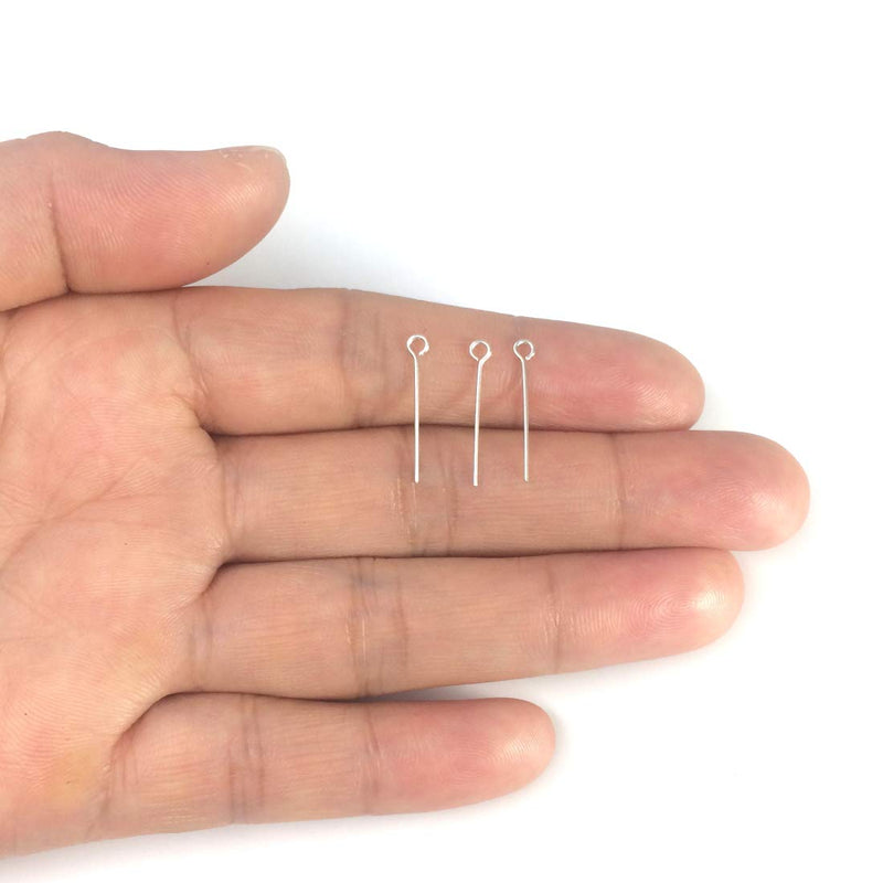 20pcs Authentic 925 Sterling Silver Eye Pins 18mm (0.7 inch) For Jewelry Beading Threading Making (Wire 0.6mm/22 Gauge/0.024 Inch) SS410 20 - NewNest Australia