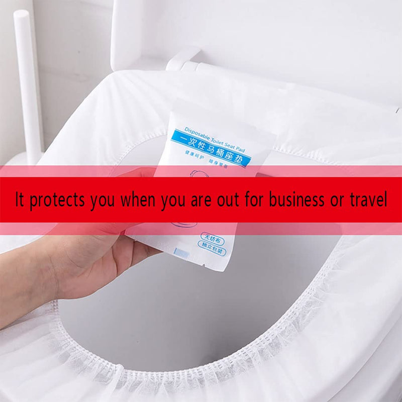 Disposable Premium Elastic Band Toilet Seat Cover, Portable Waterproof Universal Fit Toilet Mat Independent Packing for Travel, Public Toilets and House Guests Use (10 Packs) - NewNest Australia