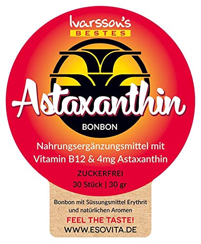 Astaxanthin I 90 candies I Ivarssons VitalAstin I 4 mg each of natural astaxanthin I sun protection capsules with vitamin E & vitamin B12 I plant cell protection I natural sun protection - NewNest Australia