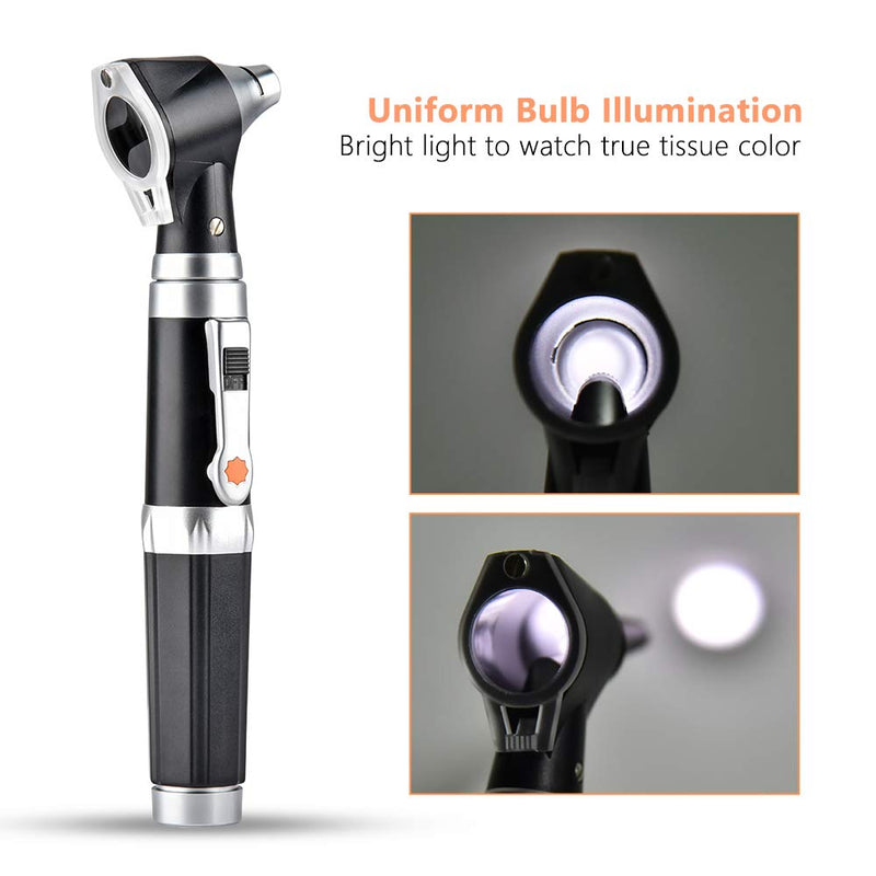 Jiusion 3X Otoscope with LED, Portable Hand Held Ear Magnifier with 8 Caps and 1 Storage Case for Doctor Nurse Adult Kid Dog Cat Pet - NewNest Australia