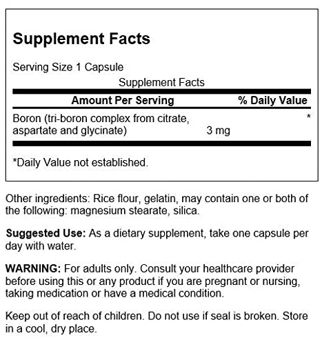 Swanson Triple Boron Complex - Natural Bone Health & Joint Support - Mineral Supplement Featuring Citrate, Aspartate & Glycinate - (250 Capsules) 1 - NewNest Australia
