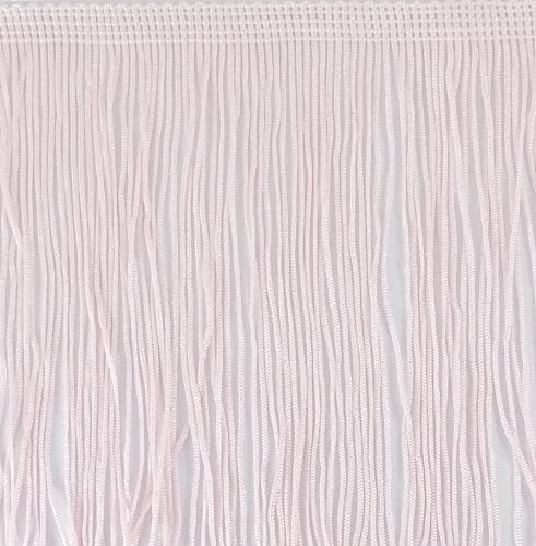 SEW TRENDS 2 Yards of 12" Long Chainette Fringe Thread Yarn Tassel Trim Braid Fringe for Crafts Sewing and Decor-Baby Light Pink Baby Light Pink Value 2 Yards - NewNest Australia