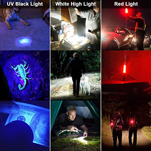 UV Flashlight Black Light, USB Rechargeable Flashlight with Magnetic Base - 1000lm High Light, Side Light, 7 Modes, Zoomable, Waterproof – LED Torch for Mechanics Pet Urine Stains Detection (1) 1 - NewNest Australia