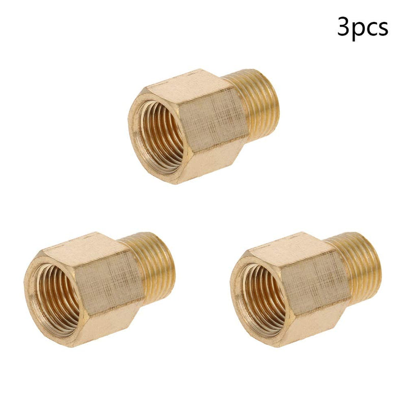 Yinpecly Brass Threaded Pipe Fitting 1/4 PT Male X 1/8 PT Female Coupling Connector for Connect Pipes Water Fuel Oil Inert Gases Brass Tone 3pcs - NewNest Australia