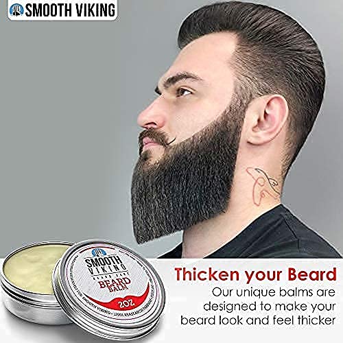 Beard Balm with Leave-in Conditioner- Styles, Strengthens & Thickens for Healthier Beard Growth, while Argan Oil and Wax Boost Shine and Maintain Hold- 2 oz Smooth Viking - NewNest Australia