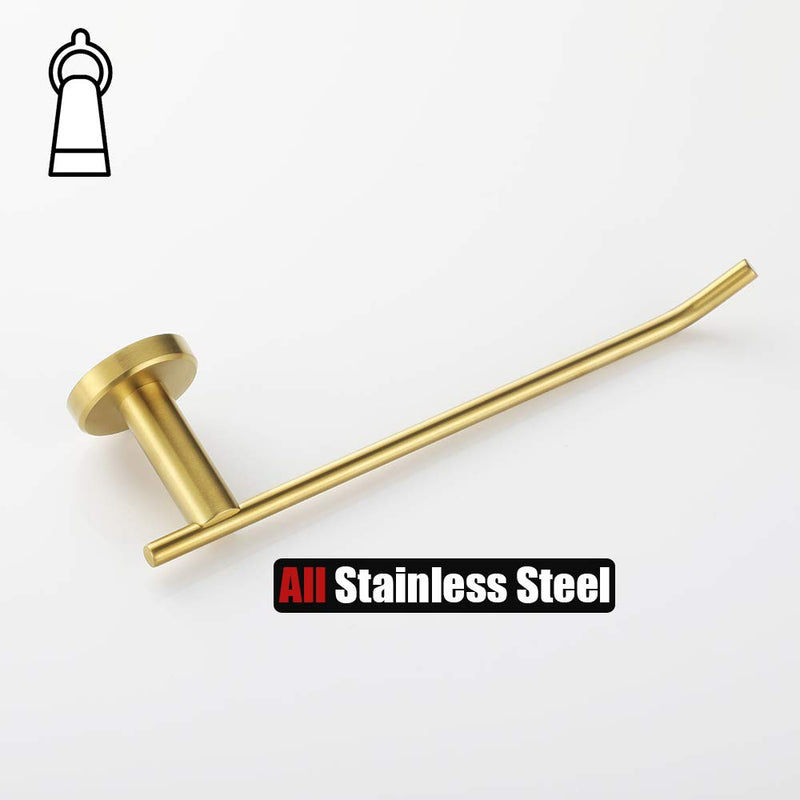 JQK Hand Towel Bar, Brushed Gold Stainless Steel Towel Ring Holder for Bathroom, 9 Inch Wall Mount, TR100-BG 9 Inch (Right) - NewNest Australia