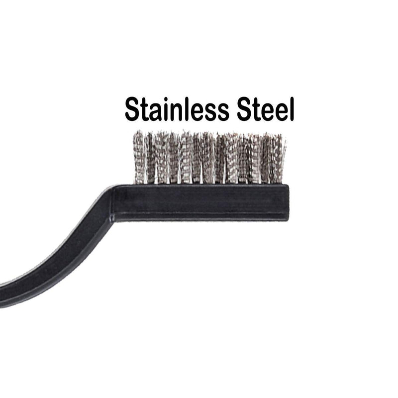 30PCS Mini Wire Brush Stainless Steel Brush,Curved Handle Masonry Brush Wire Bristle for Cleaning Welding Slag and Rust (Silver) Silver - NewNest Australia
