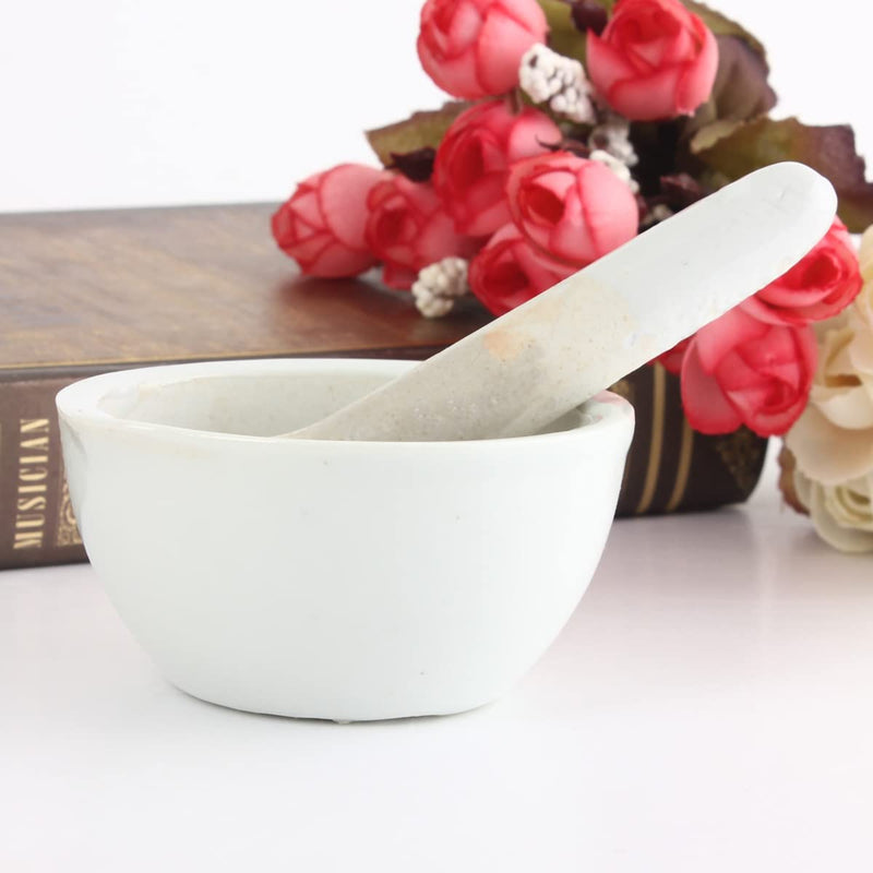 90mm Porcelain Mortar And Pestle Mixing Grinding Bowl Set Crusher DIY Tool For Kitchen - NewNest Australia