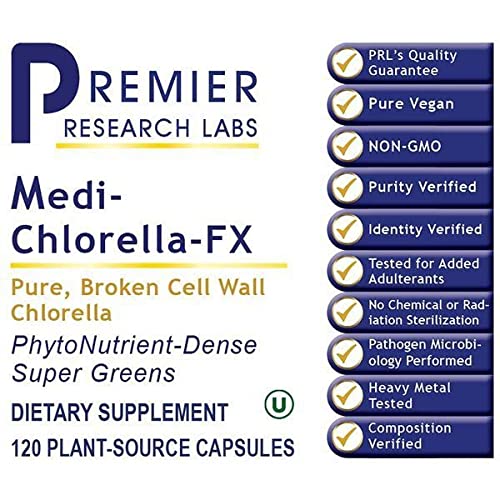 Premier Research Medi Chlorella-FX, Nutrient-Dense Super Greens, Dietary Supplement, 120 Plant-Source Capsules - NewNest Australia