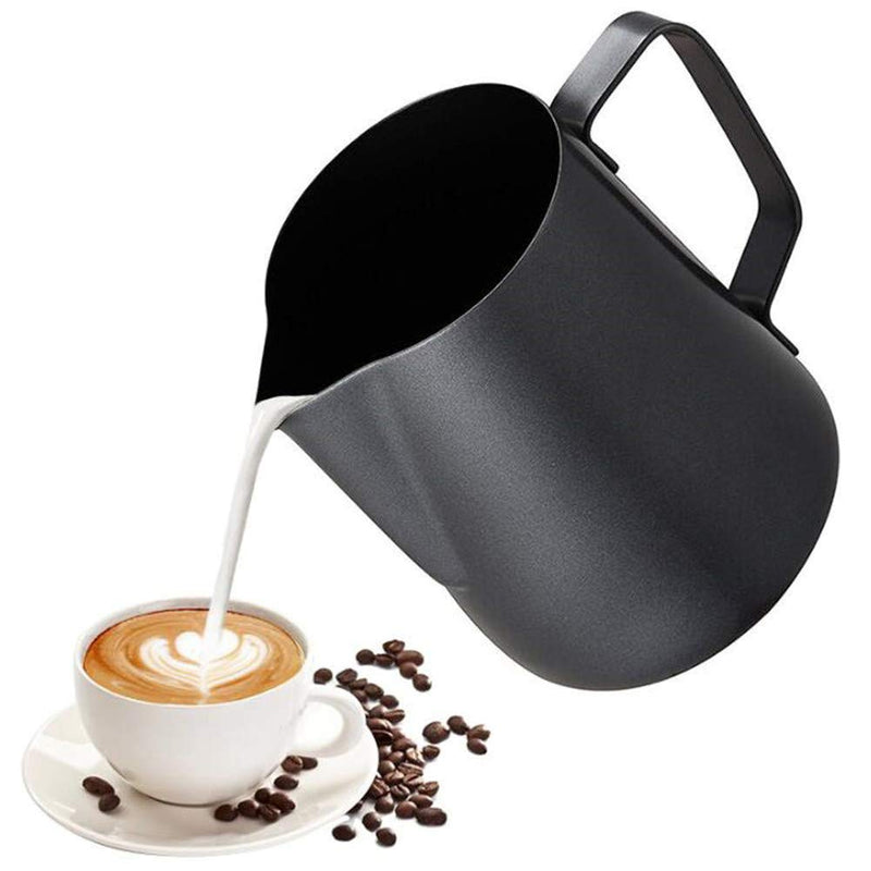 Milk Jug Milk Steaming Frothing Pitcher Stainless Steel Jug for Milk Black Coffee Latte Cappuccino 350ml Steamer Frother - NewNest Australia