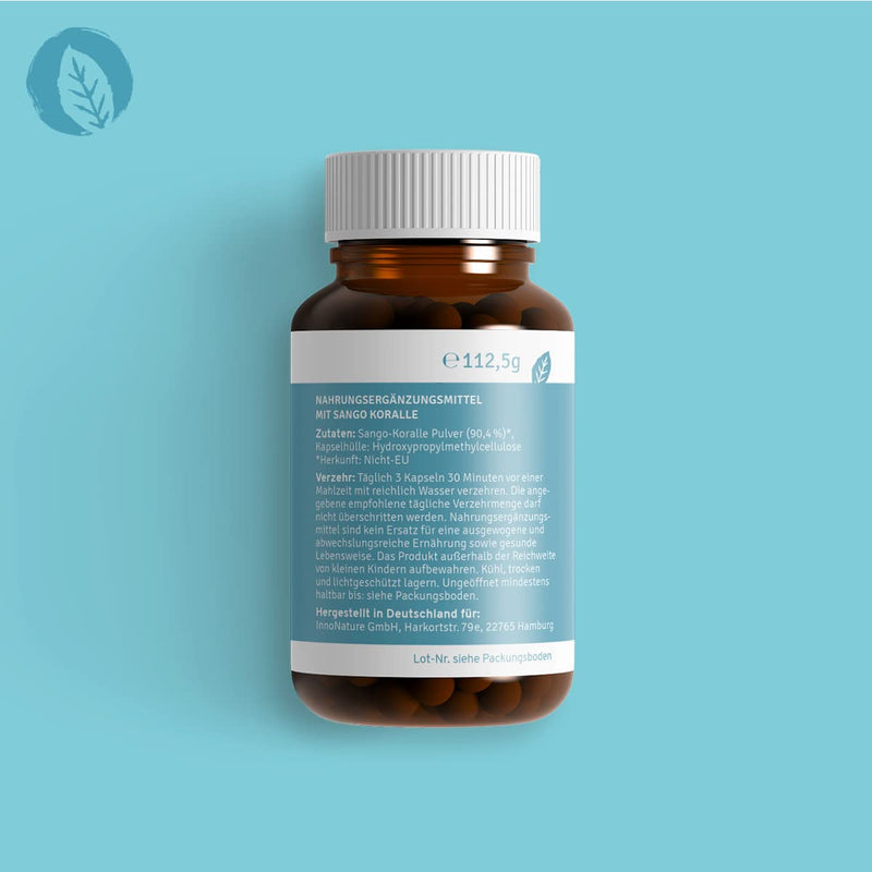 Sango sea coral 90 capsules. Natural calcium (20%) and magnesium (10%) in the body's optimal ratio of 2:1. Laboratory tested, highly usable, high dosage, vegan & made in Germany. 90 pieces (pack of 1) - NewNest Australia