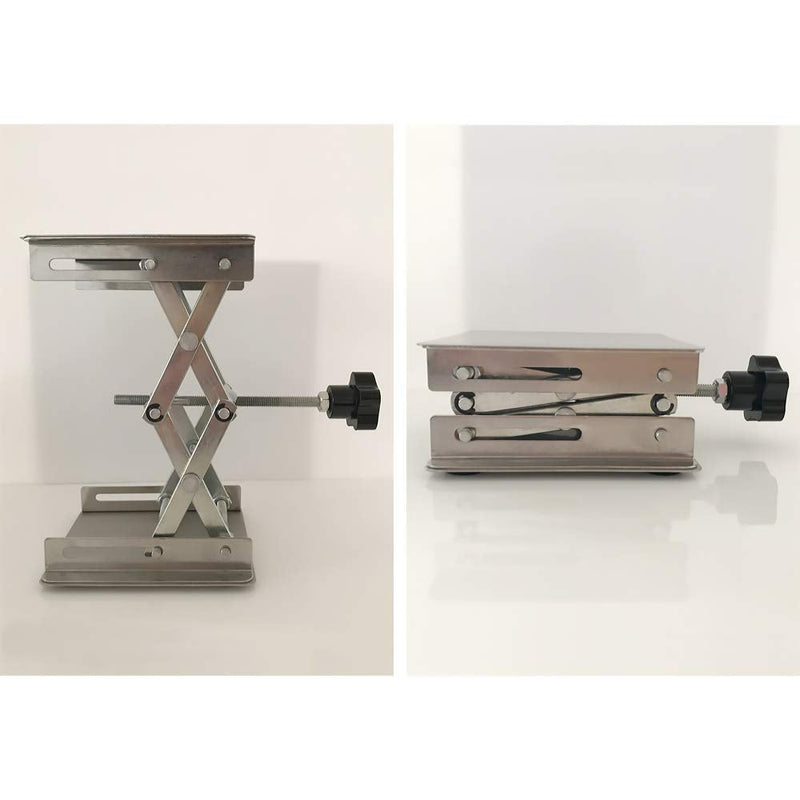 LabZhang 4" x4", Stainless Steel Lab Jack Scissor Stand Platform,Lab Lift Stand Table, Scientific Scissor Lifting Jack Platform,Expandable Lift Height Range 50mm-145mm,Maximum Support Weight 10kg 4X4 - NewNest Australia