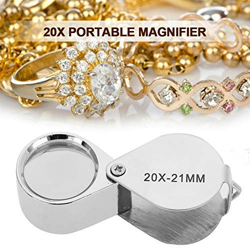 Portable Magnifying Glass, 20X/30X Magnification for Jewelry 20X/30X Portable Magnifying Glass Jewelry Check Reading Magnifying Glass Folding Bag 02 - NewNest Australia
