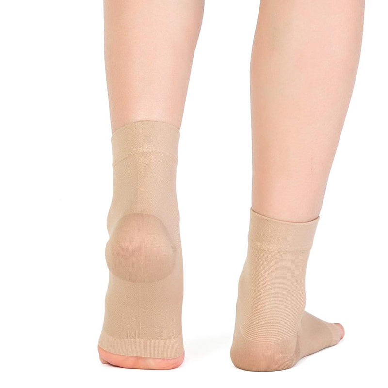 eYotto 1pair Compression Ankle Support Sleeve, Medical Breathable Ankle Brace Elastic Thin Ankle Brace for Pain Relief, Arthritis, Recovery, Weak and Ankle Injury Nude M (Pack of 2) - NewNest Australia