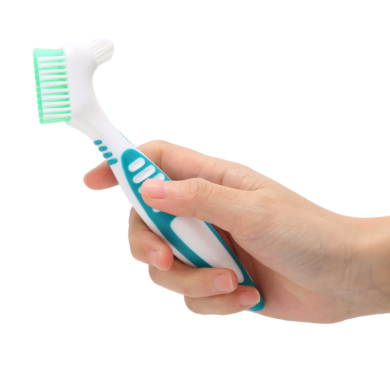 Denture brush, denture cleaner with multi-layer, soft bristles, removal of plaque bacteria, effective cleaning, prevents tartar, safe, non-toxic toothbrush for false teeth - NewNest Australia