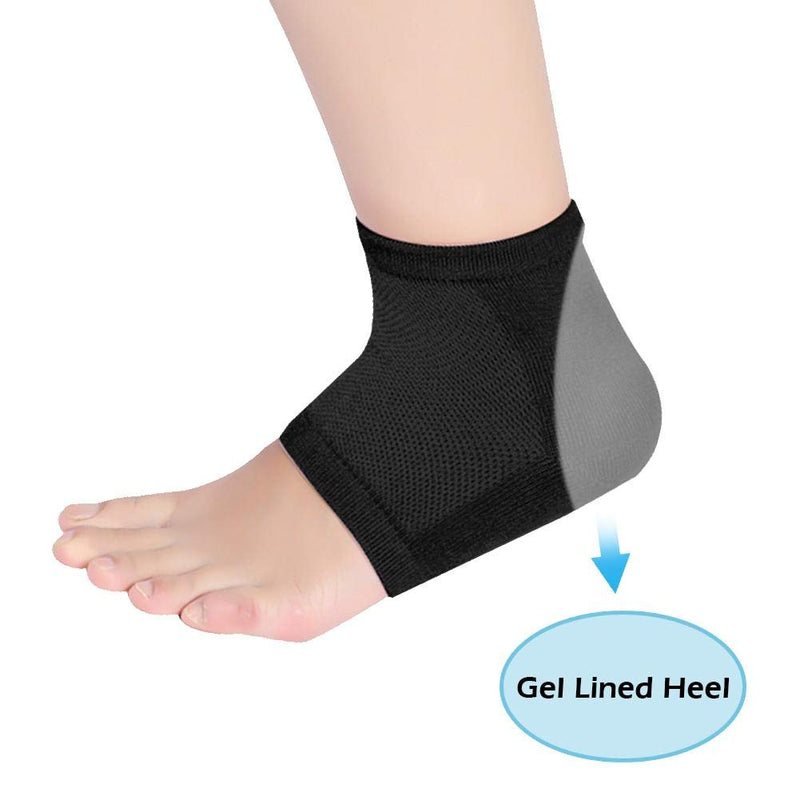 Heel Socks, Heel Spur Bandage For Pain Relief For Plantar Fasciitis And Ankle Pain, Open Toe, Soft Comfy Recovery Socks, Gel Compression Socks For Men And Women (Black) - NewNest Australia