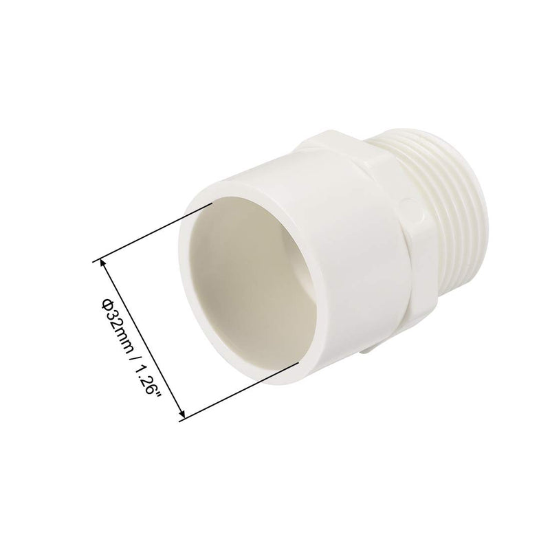 uxcell 32mm Slip X G1 Male Thread PVC Pipe Fitting Adapter Connector 10Pcs - NewNest Australia