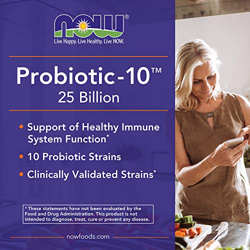 Probiotic-10, 25 Billion, with 10 Probiotic Strains, Dairy, Soy and Gluten Free, Strain Verified, 100 Veg Capsules 100 Count (Pack of 1) - NewNest Australia