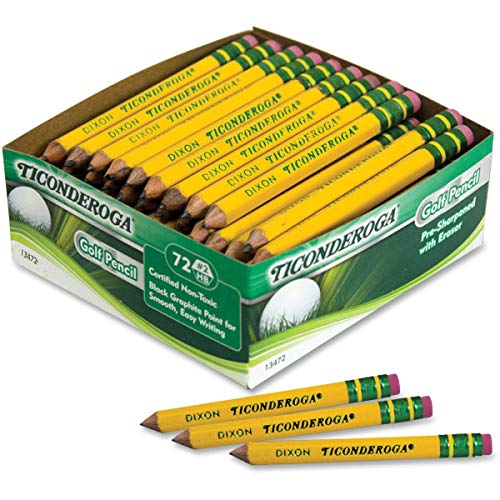 Ticonderoga Golf Pencils with Erasers, 2 HB Lead, Yellow, Pack of 72 - NewNest Australia