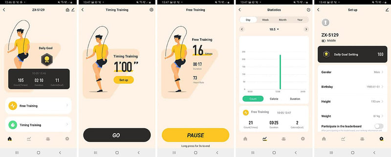 Pearl Sports Jump Rope: Smart Ball Bearing Skipping Rope, Bluetooth, App, Heart Rate & G-Sensor (Fitness Skipping Rope, Fitness Ball Bearing Skipping Rope, Gift Bag) - NewNest Australia