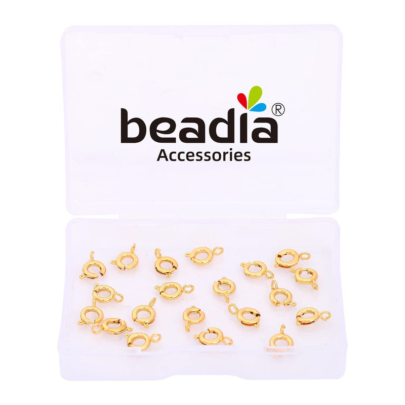 BEADIA 18K Gold Plated Spring Clasps 6mm 20pcs for Jewelry Making Findings - NewNest Australia