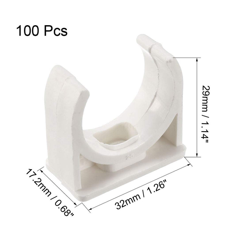 uxcell PVC Water Pipe 25mm Clamps Clips, Fit for 25mm/1 Inch OD TV Trays Tubing Hose Hanger Support Pex Tubing, 100Pcs - NewNest Australia