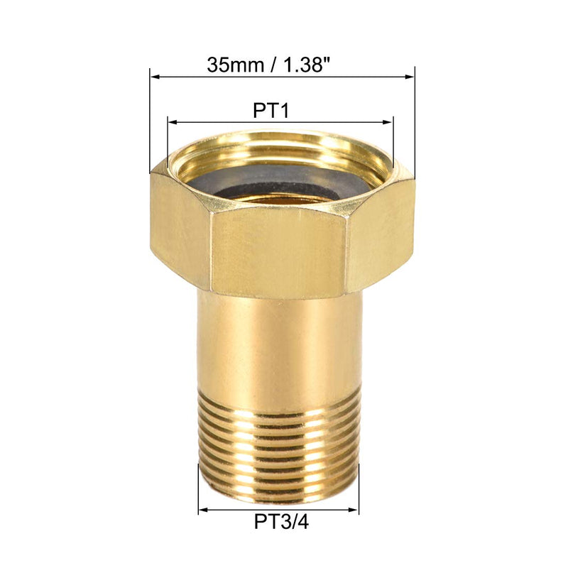 uxcell Carbon Steel Pipe Fitting Hex Nipple PT 3/4 Male x PT1 Female Threaded Connector Water Meter Coupling 52mm Length 4Pcs - NewNest Australia