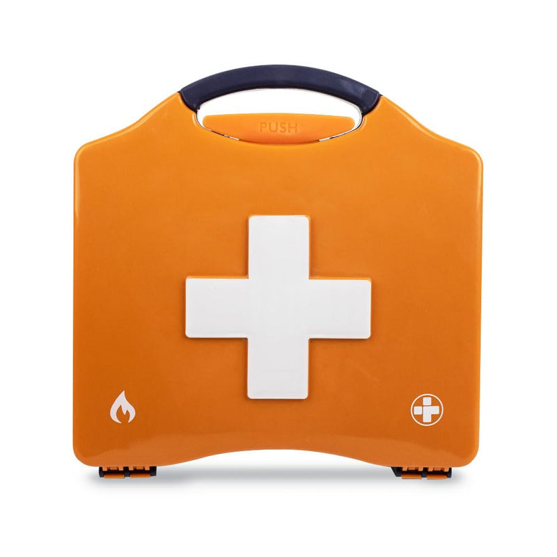 Reliance Medical Burn First Aid Kit In Orange Compact Aura Box First Aid Emergency Burn Kit - Modern Comprehensive Burns Kit. Ideal For Smaller Work Environments (Box Size: 20.5cmh X 20cmw X 6.5cmd) - NewNest Australia