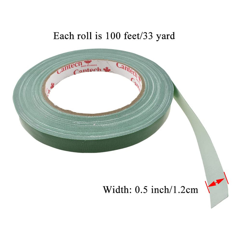 HAHIYO Green 0.5Inch Wide (200Feet/66Yard Total) 2Rolls Floral Tape Waterproof Florist Tape Flower Wrap Adhesive Waterproof Decorative Tape for Bouquet Stem Wrapping Flower Arranging and Floral Craft Green-0.5in-2P/66Yard - NewNest Australia