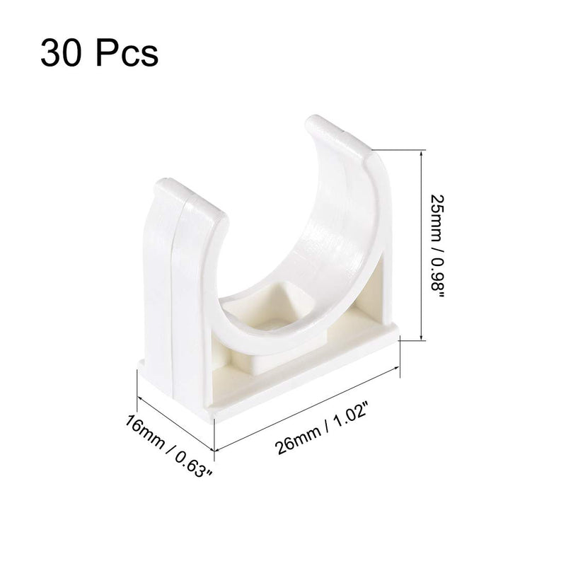 uxcell PVC Pipe Clamps Clips 24mm, Fit for 24mm/0.94" OD TV Trays Tubing Hose Hanger Support Pex Tubing, W Mounting Screws White 30Pcs - NewNest Australia
