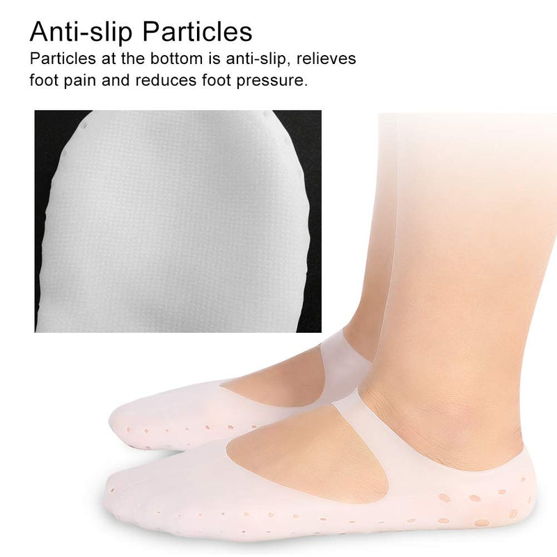 2pcs Moisturizing Silicone Sock, Silicone Moisturizing Socks for Women and Men Foot, Non-slip Silicone Socks, Anti-split Moisturizing Socks, Foot Care Protection Tools(L-White) L White - NewNest Australia