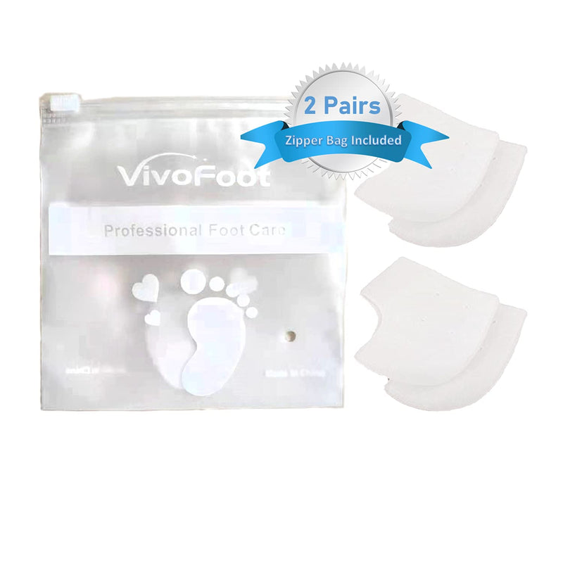 VivoFoot 2 Pairs of Gel Heel Protectors, Plantar Fasciitis Insoles, Pure Silicone Cushion, Relieves Heel Pain and Cracked Heels 4 Pieces (Pack of 1) - NewNest Australia