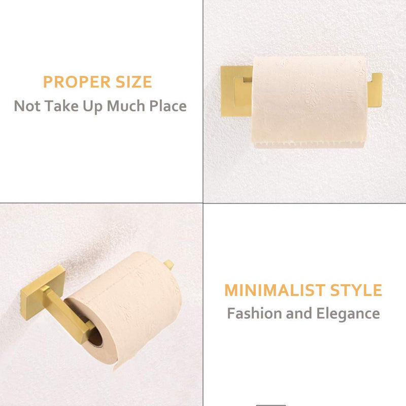 Toilet Paper Holder, Angle Simple SUS304 Stainless Steel Bathroom Tissue Holder, Open Arm Toilet Paper Roll Hanger Wall Mount, Brushed Gold - NewNest Australia