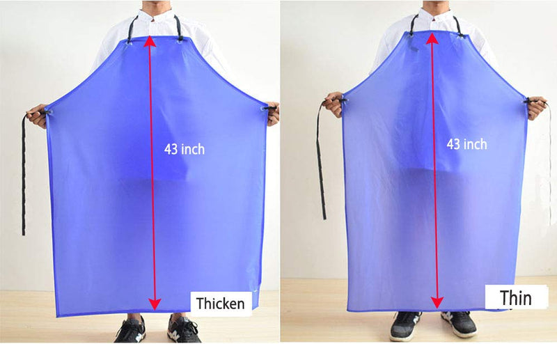 Jaspfct Waterproof Plastic Aprons - Chemical Resistant Work Apron,best for Kitchen, Cooking, Cleanning,Dog Bather,Dishwasher MD006-Bluethick 43"Long Blue Thick - NewNest Australia