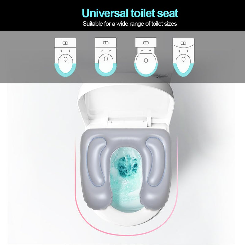 Inflatable Toilet Seat Cushion, Raised Donut Cushion, Height Adjustable Toilet Seat, Toilet Support Cushion For Adults, Seniors, Elderly, Disabled, Tailbone Pain Relief (Grey) - NewNest Australia