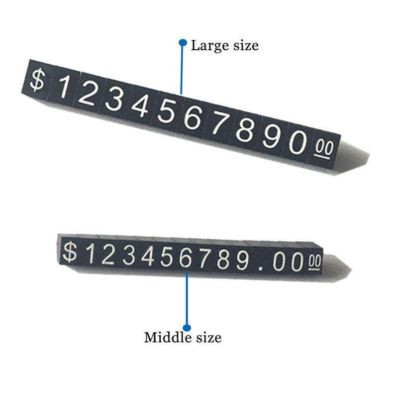 Price Tag Cube Adjustable Assembly Number Angled Pricing Counter Display Stand Label Sale Price 14 Sets (Black, Medium) Black - NewNest Australia