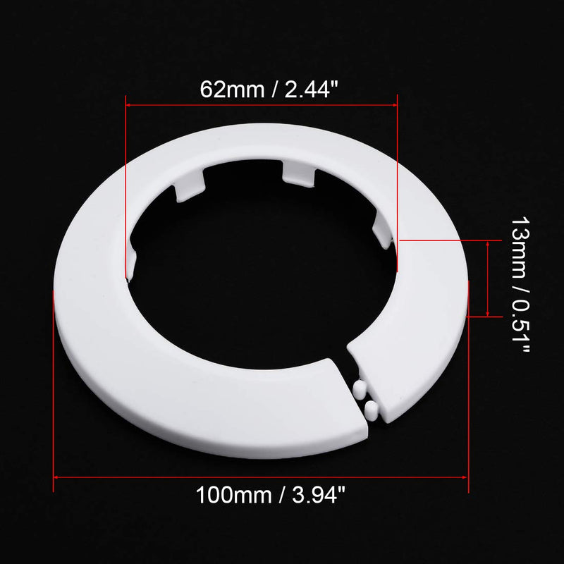 uxcell 62mm Pipe Cover Decoration PP Radiator Escutcheon Water Pipe Wall Cover White 2 Pcs - NewNest Australia