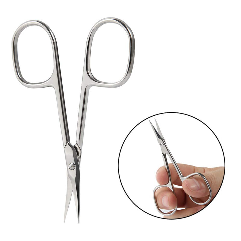 BEZOX 2pcs Scissors Set - Sharp Nail Scissors, Cuticle Scissor, Eyebrow Grooming Scissors, Cuticle Cutters, Beard Trimming Scissors, Hair Cutting Scissors Professional for Women or Men Silver - NewNest Australia