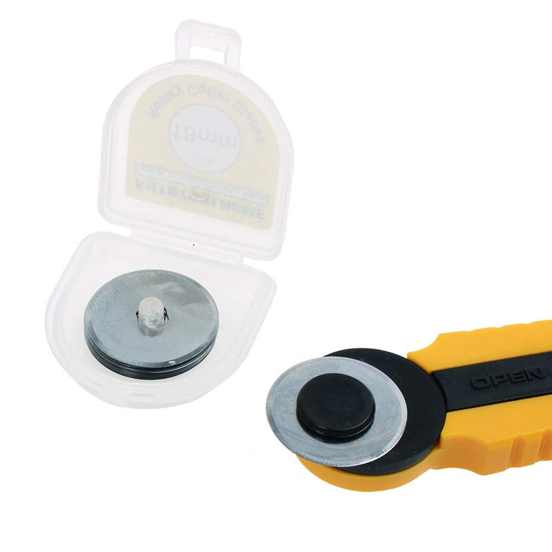 AUTOTOOLHOME 18mm Rotary Cutter Blades 10 Pack Replacement Rotary Blades Cutting Fabric Paper Quilting Scrapbooking Sewing Patchwork Tool - NewNest Australia