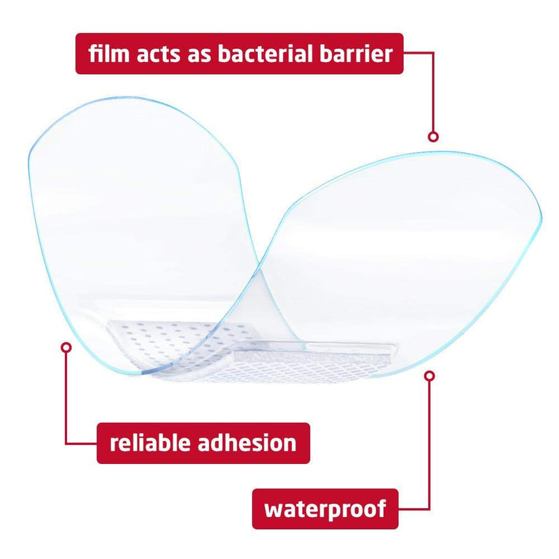 Leukoplast 7645709 Aqua Pro Dressing Plasters - Waterproof Extra-Thin Adhesive Wound Dressings - Ideal for Swimming/Bathing - Absorbant Padding - 10 PCs, Transparent, 38 x 63mm Pack - 10pcs - NewNest Australia