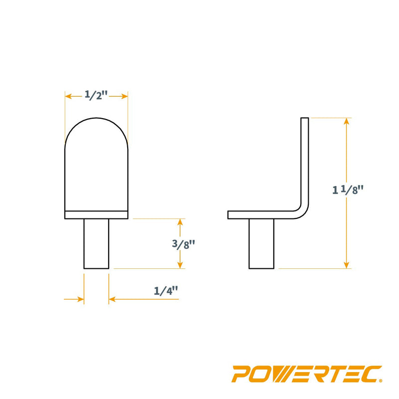 POWERTEC QP1304 1/4-Inch Shelf Pins, L-Shaped Bracket Style, 1/4", Nickel 1/4 Inch 50PK - NewNest Australia