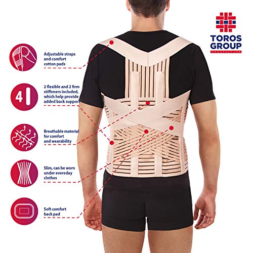 Lux Posture Corrector Straightener Shoulder Back Posture Corrector Posture Trainer With Adjustable Size Adjustable Made Of The Highest Quality Neoprene Beige X-Large - NewNest Australia