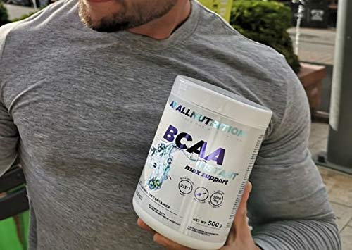 Allnutrition Bcaa Max Support Powder/Capsules Complex Of Branched Chain Amino Acids Glutamine Taurine Leucine Valine Isoleucine Muscle Regeneration 500 G Blackcurrant - NewNest Australia