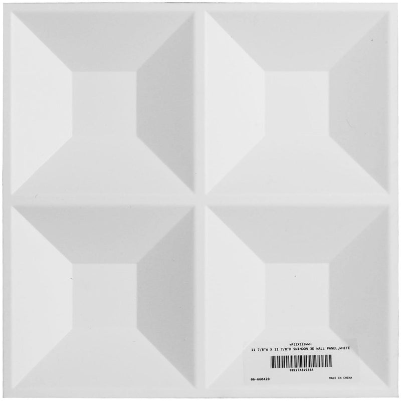 Ekena Millwork WP12X12SWWH Swindon EnduraWall Decorative 3D Wall Panel, 11 7/8"W x 11 7/8"H, White Single - NewNest Australia