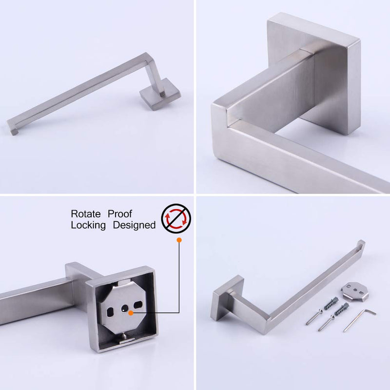 3-Pieces Bathroom Accessories Kit Bathroom Hardware Set Brushed Stainless Steel Wall Mounted - Includes Towel Ring, Toilet Paper Holder, Robe Towel Hooks - NewNest Australia