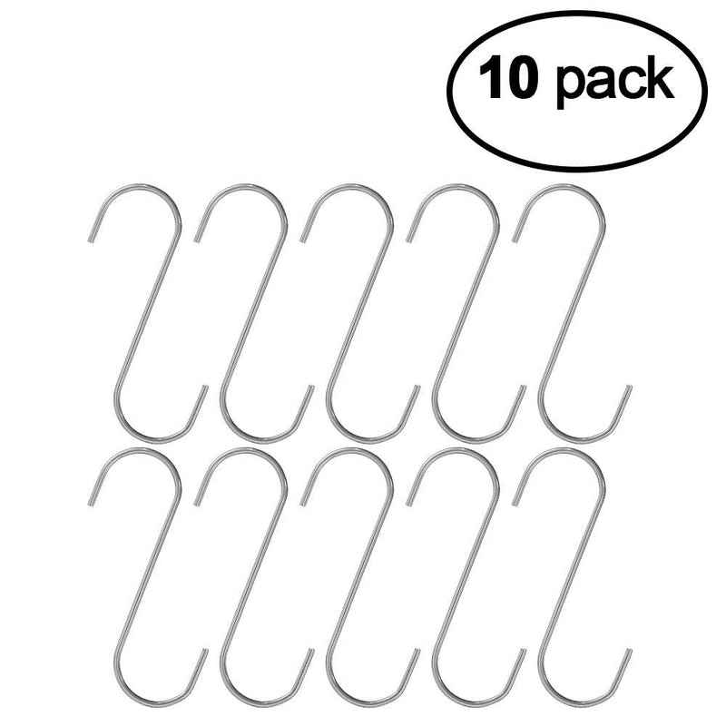 NewNest Australia - S-Hooks for Hanging Wall Décor and Plants – 10 Pack of 1-3/4 inch S-Hooks, with an Overall Length of 5-1/2 Inches 