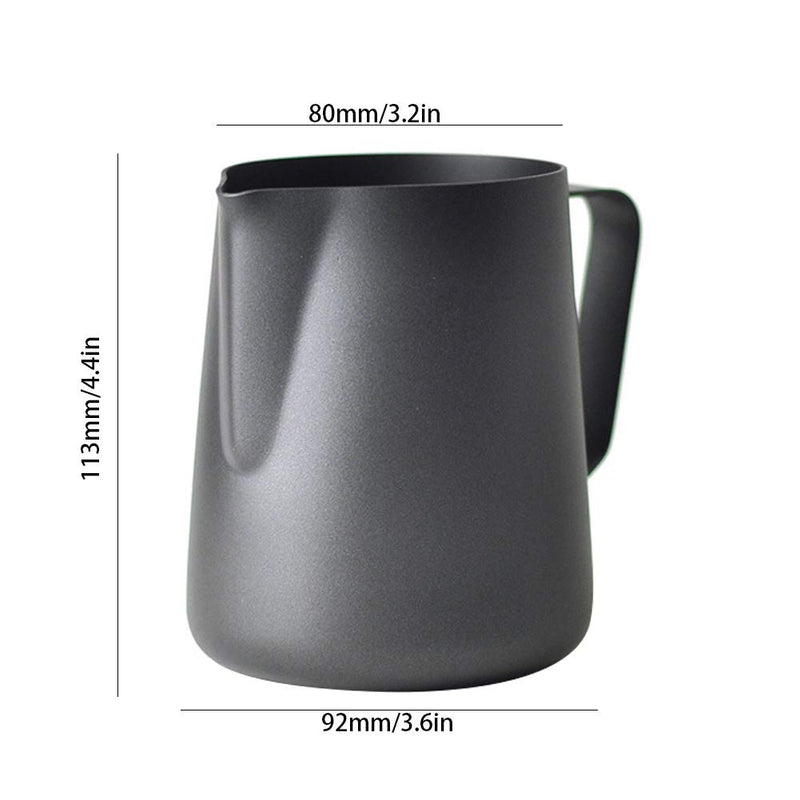 Milk Jug Milk Steaming Frothing Pitcher Stainless Steel Jug for Milk Black Coffee Latte Cappuccino 350ml Steamer Frother - NewNest Australia