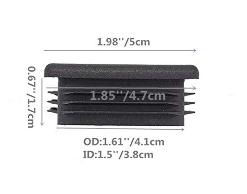 10 Pcs 2 Inch Square Tubing Black Plastic Plugs 2'' End Cap Fence Post Pipe Cover Tube Chair Glide Insert Finishing Plug - NewNest Australia